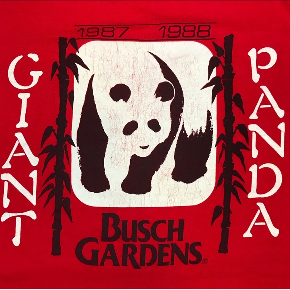 Busch Gardens Tampa Bay Florida Adults Vintage Giant Panda Roller Coaster Shirt - Picture 2 of 7